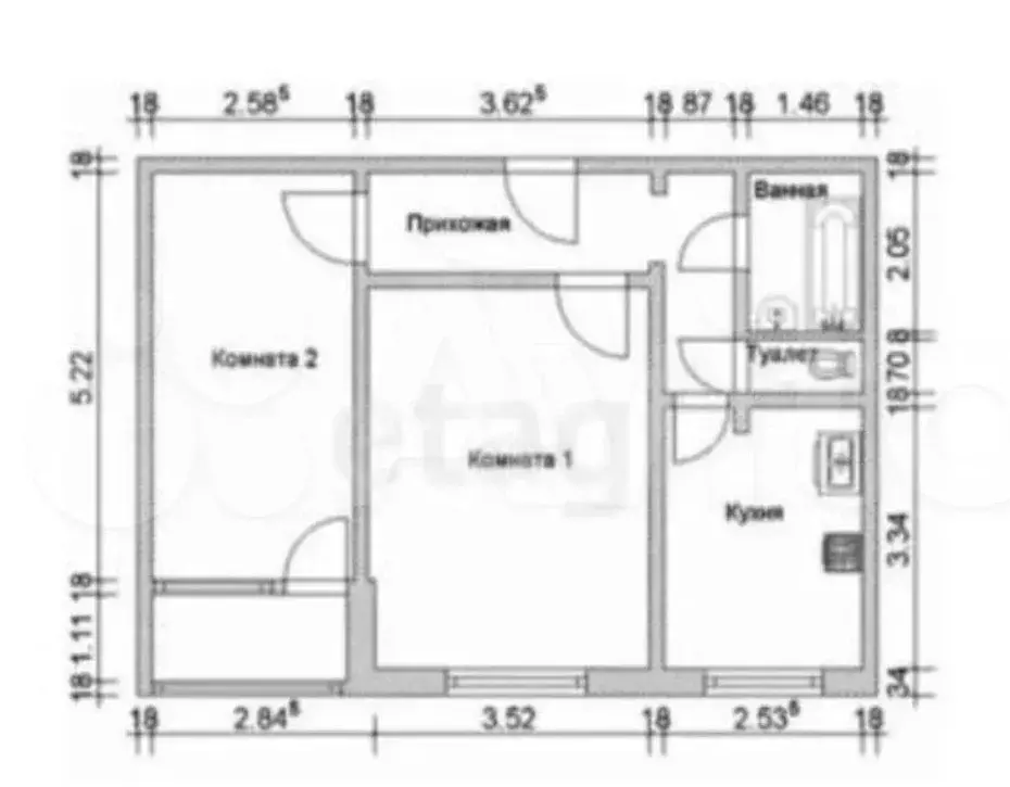 Продаётся 2-к квартира, 50 м - Фото 0