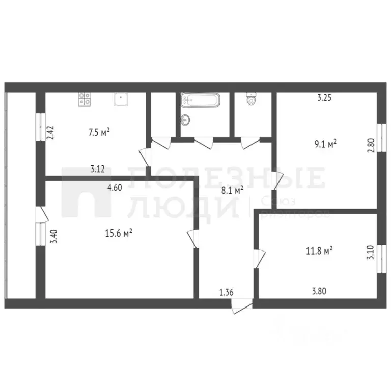 3-к кв. Новгородская область, Боровичи Сушанская ул., 17 (56.9 м) - Фото 2