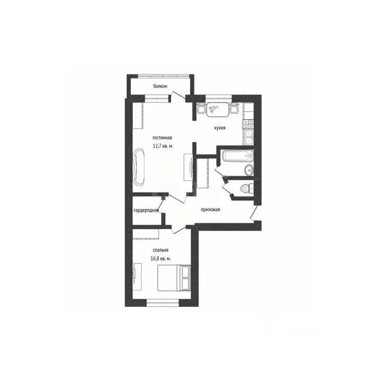 2-к кв. Смоленская область, Сафоново Советская ул., 37 (46.9 м) - Фото 2