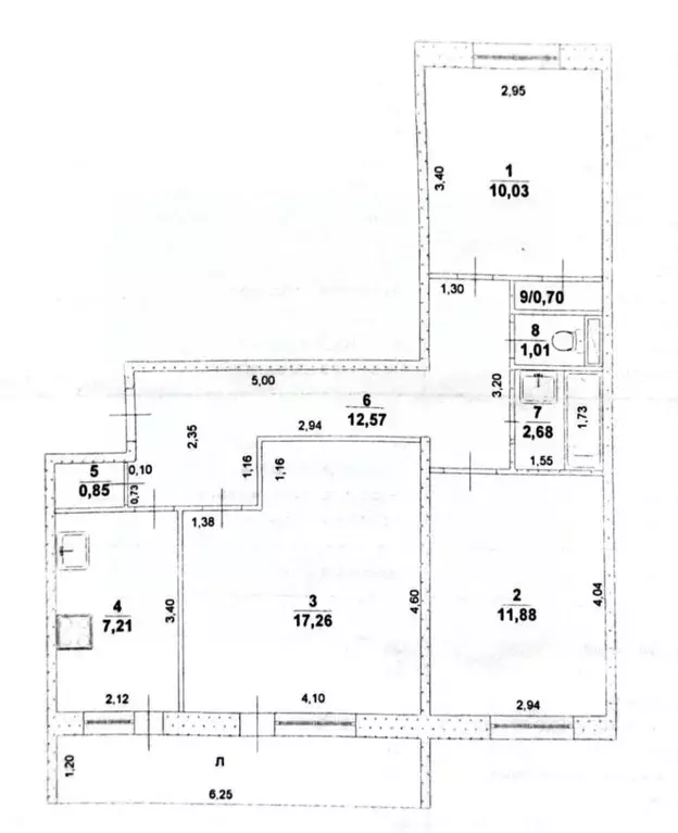 3-к кв. Ульяновская область, Ульяновск ул. Рябикова, 25 (65.0 м) - Фото 2