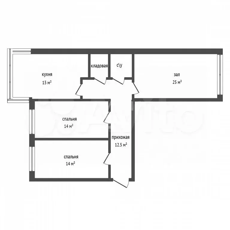 3-к. квартира, 89,5 м, 7/9 эт. - Фото 0