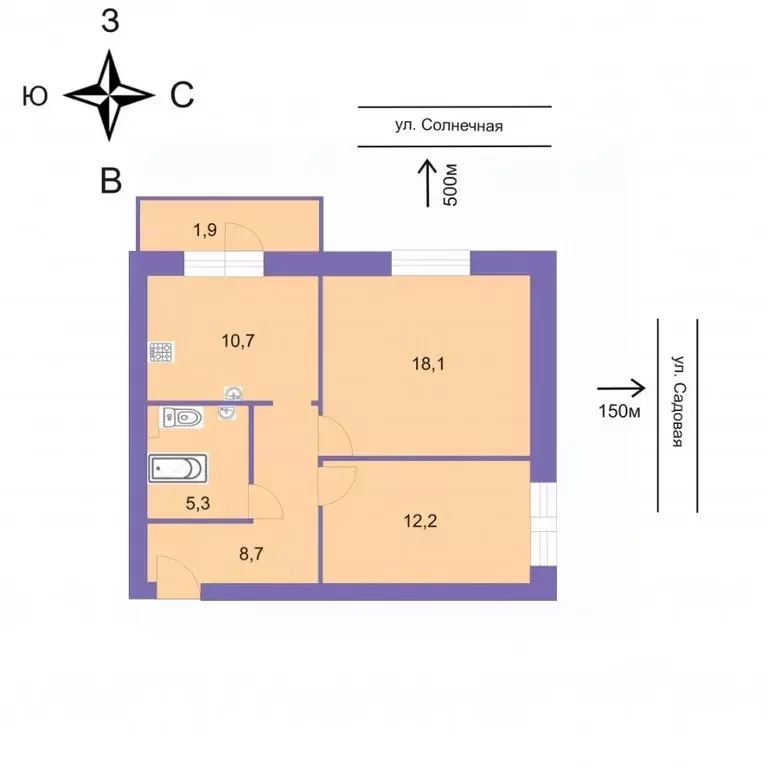 2-к кв. Ленинградская область, Выборгский район, Рощино пгт ул. ... - Фото 2