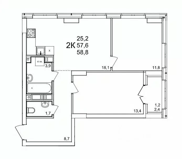 2-к кв. Нижегородская область, Нижний Новгород д. Анкудиновка, КМ ... - Фото 1