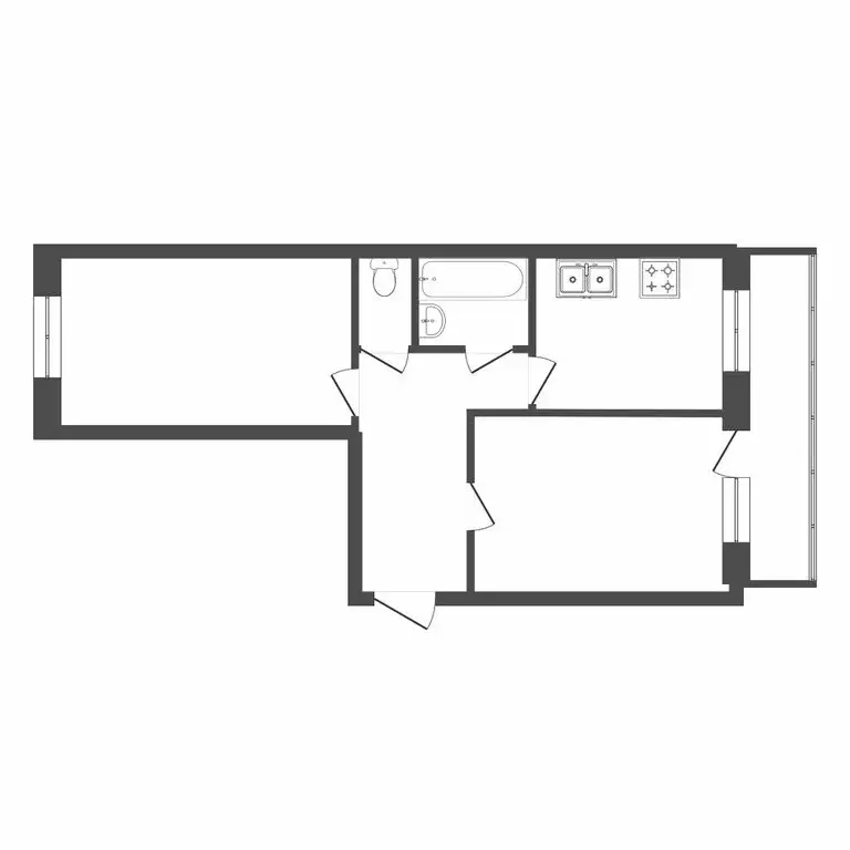 2-комнатная квартира: Тюмень, улица Щербакова, 150 (51.7 м) - Фото 1
