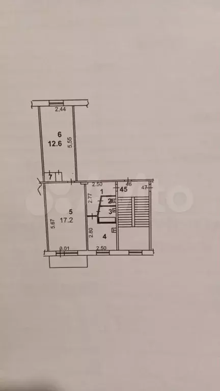 2-к. квартира, 44,1 м, 4/5 эт. - Фото 0