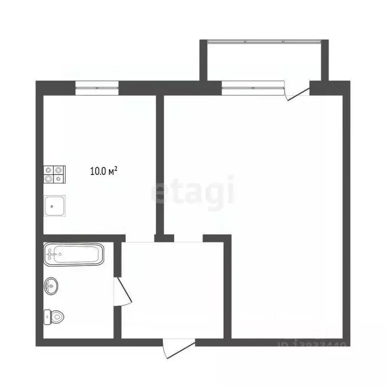 1-к кв. Тюменская область, Тюменский муниципальный округ, Боровский рп ... - Фото 2