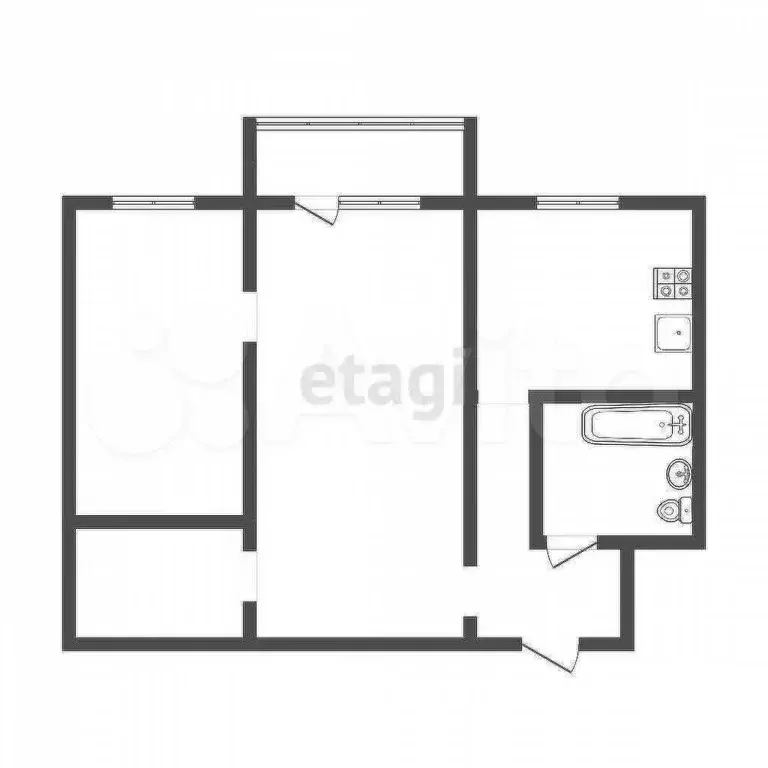 2-к. квартира, 43,3 м, 4/5 эт. - Фото 0