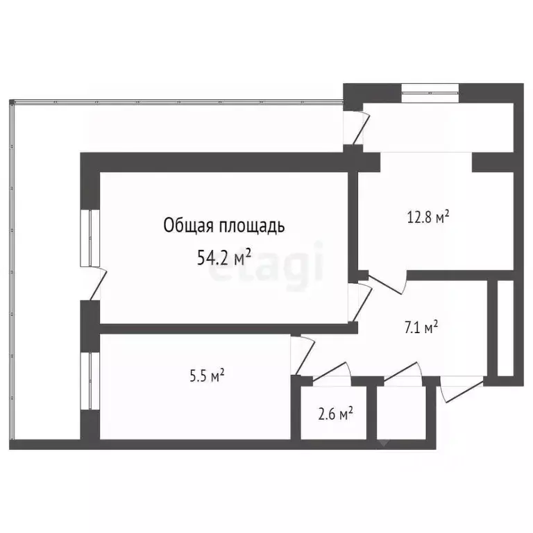 2-к кв. Кемеровская область, Кемерово ул. Халтурина, 37 (54.2 м) - Фото 1