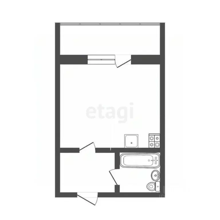 1-к кв. Тюменская область, Тюмень ул. Бабарынка, 20а (15.8 м) - Фото 0