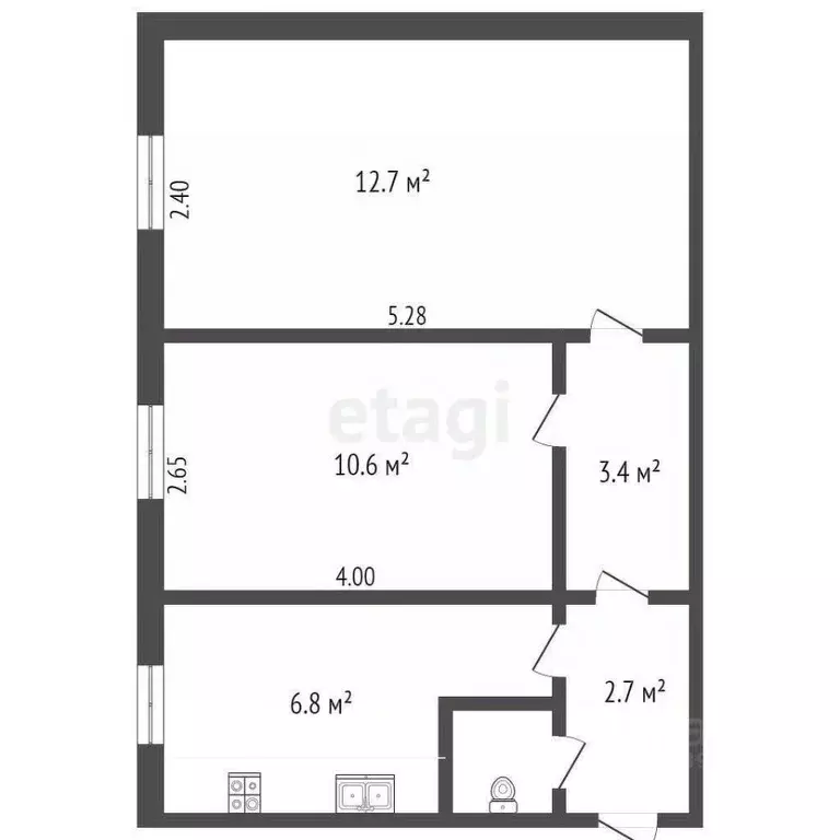 2-к кв. Крым, Ялта туп. Светлый, 4 (37.0 м) - Фото 1
