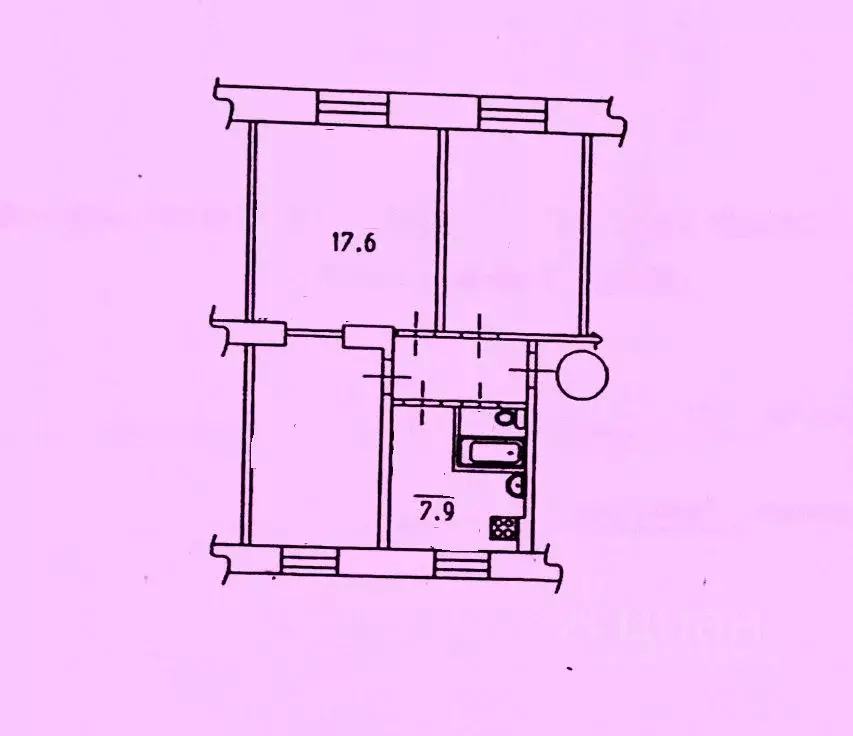 Комната Омская область, Омск ул. Лобкова, 22 (17.6 м) - Фото 2