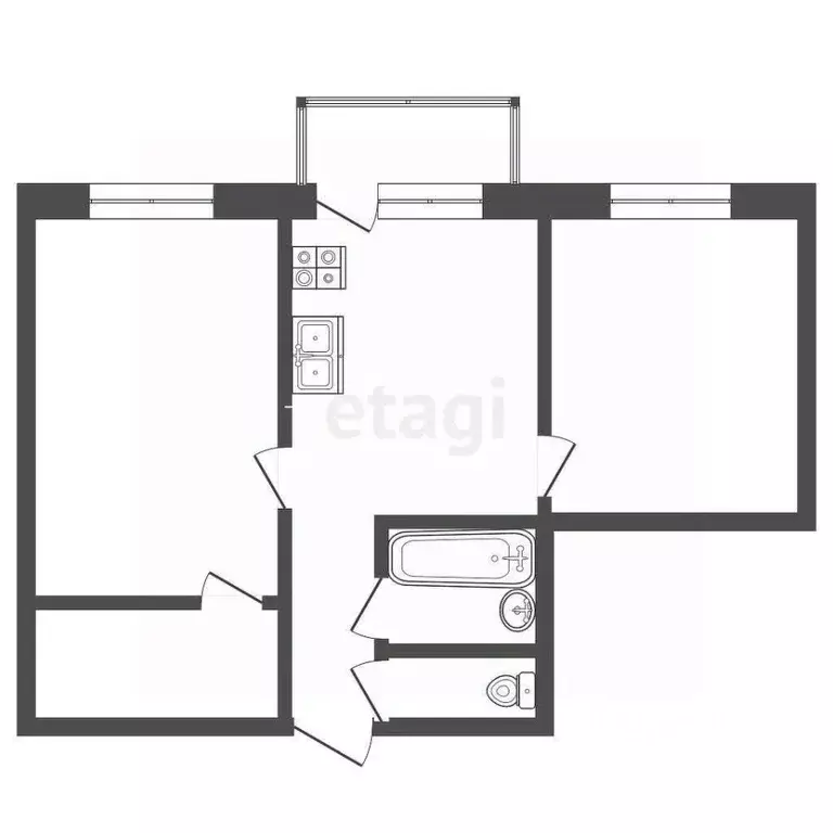 2-к кв. Кемеровская область, Прокопьевск ул. Обручева, 31 (52.0 м) - Фото 2