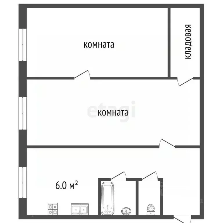 2-к кв. Пермский край, Добрянский муниципальный округ, Полазна рп ул. ... - Фото 1