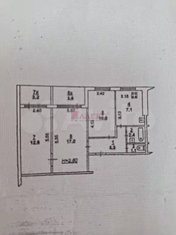 3-к. квартира, 60 м, 1/9 эт. - Фото 0