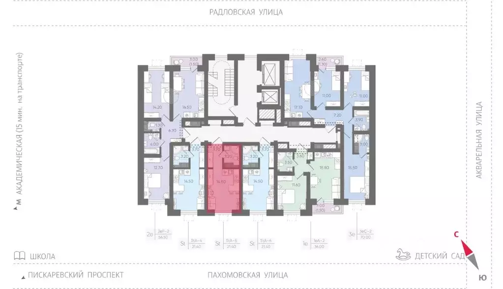 Студия Санкт-Петербург ул. Радловская (21.4 м) - Фото 1