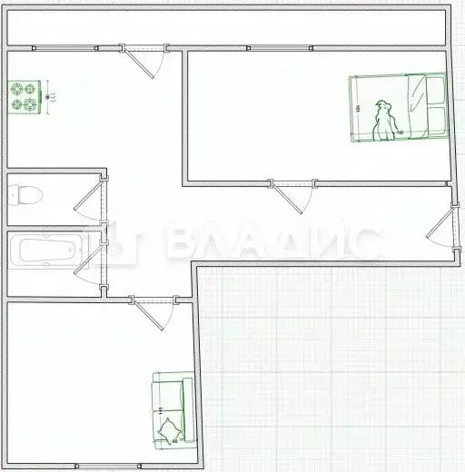 2-к кв. Пензенская область, Бессоновский район, с. Вазерки Новая ул., ... - Фото 2