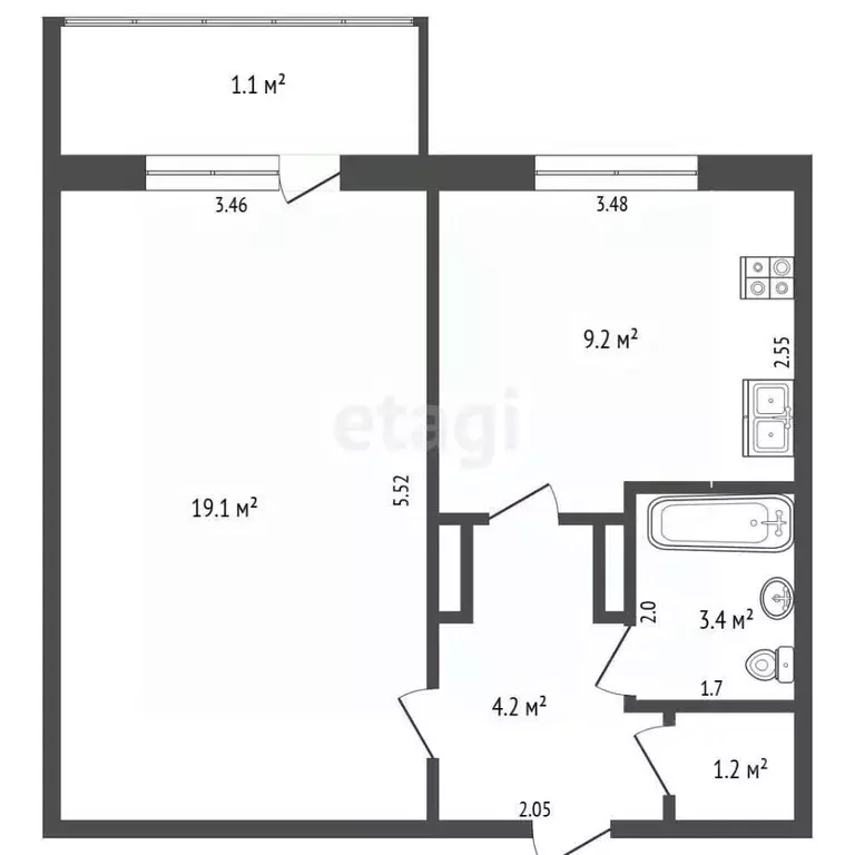 1-к кв. Мордовия, Саранск Севастопольская ул., 35 (38.2 м) - Фото 2