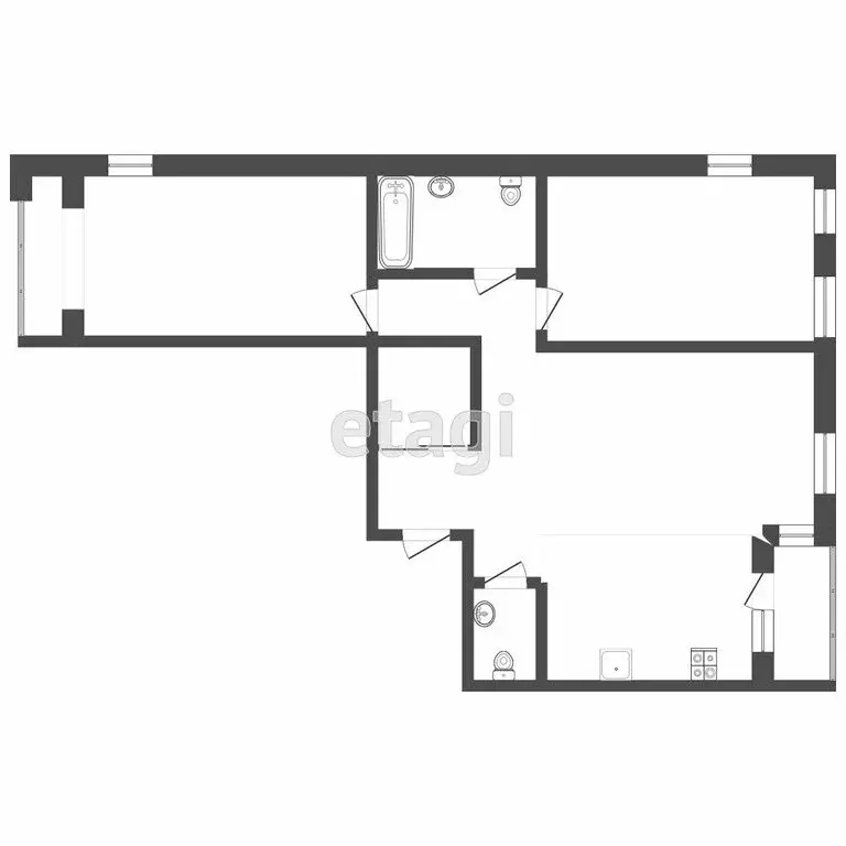 2-комнатная квартира: Тюмень, улица Михаила Сперанского, 37/1 (81.4 м) - Фото 1