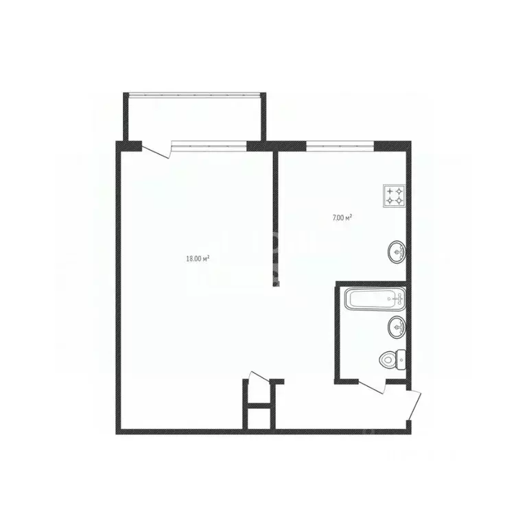 1-к кв. Липецкая область, Липецк ул. Германа Титова, 7/5 (30.0 м) - Фото 2