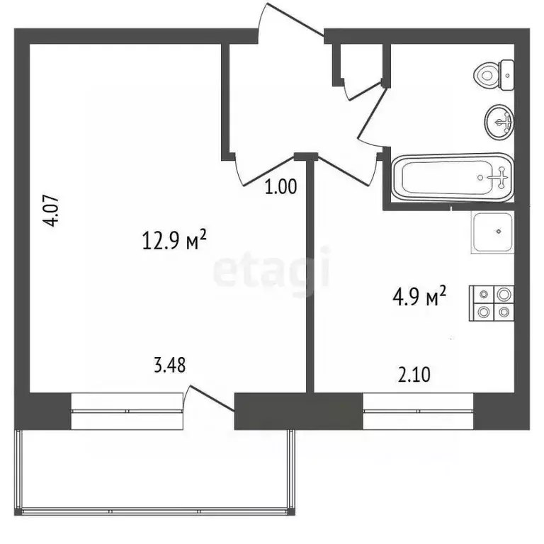 1-к кв. Камчатский край, Елизовский муниципальный округ, с. Сосновка ... - Фото 2