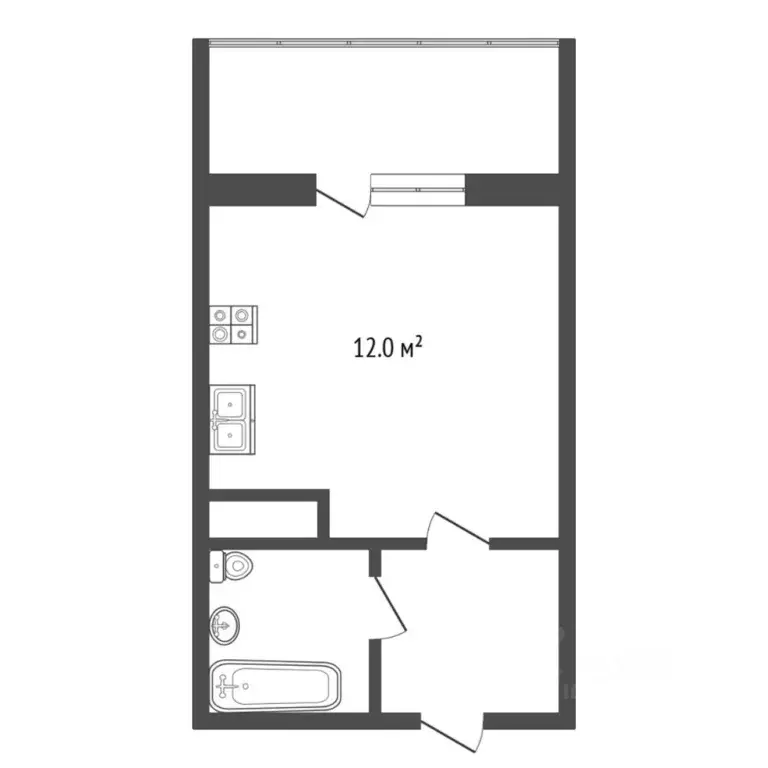 Студия Тюменская область, Тюмень ул. Газопромысловая, 8 (23.4 м) - Фото 2
