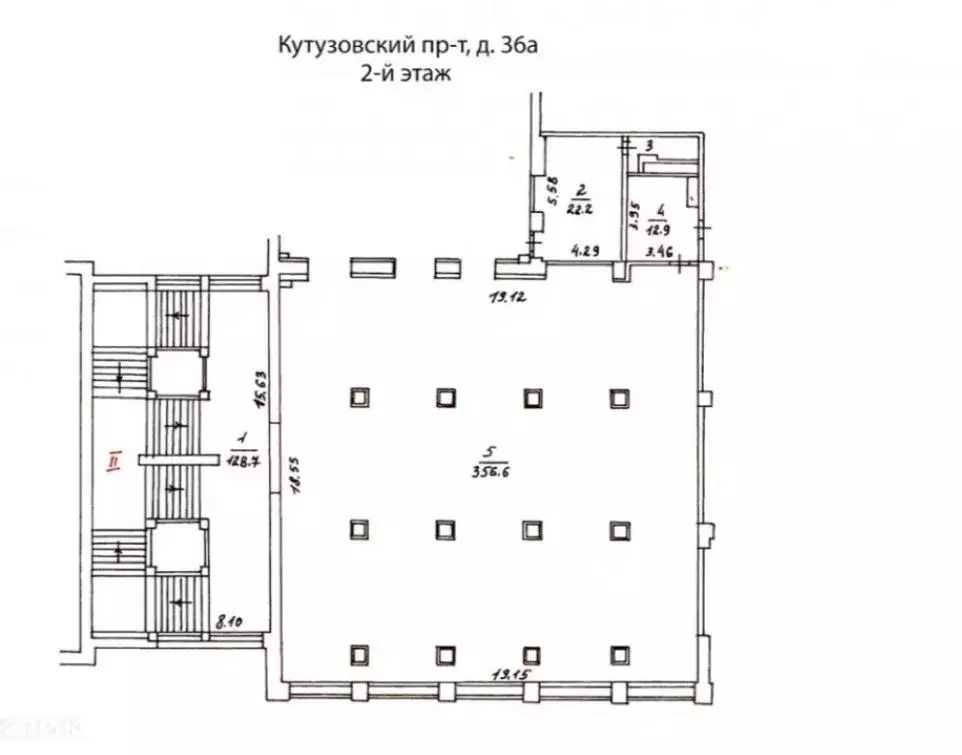 Помещение свободного назначения в Москва Кутузовский просп., 36А (427 ... - Фото 2