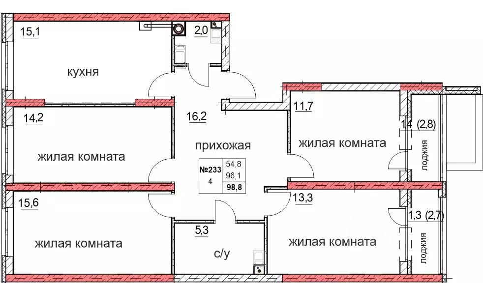 4-к кв. Нижегородская область, Дзержинск Комсомольский мкр,  (96.1 м) - Фото 0