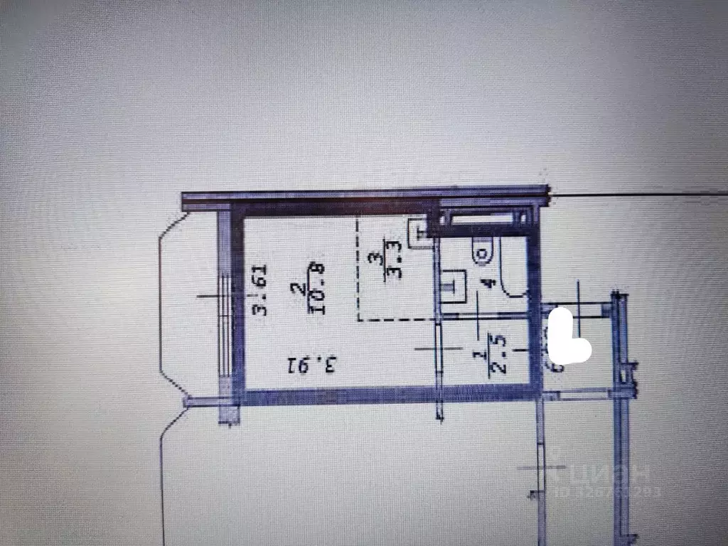 Студия Новосибирская область, Новосибирск ул. Одоевского, 1/8 (19.4 м) - Фото 1