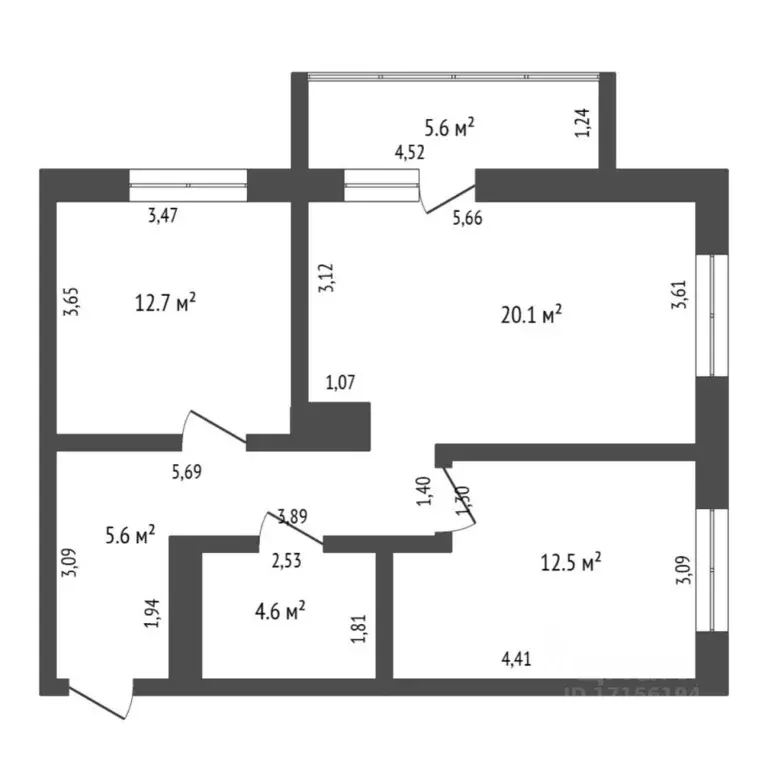 2-к кв. Тюменская область, Тюмень ул. Братьев Бондаревых, 5 (65.5 м) - Фото 2