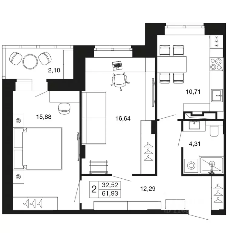 2-к кв. Московская область, Апрелевка Наро-Фоминский городской округ, ... - Фото 1