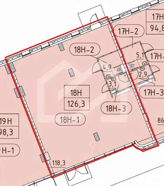 Помещение свободного назначения в Москва Марк жилой комплекс, к3 (126 ... - Фото 2