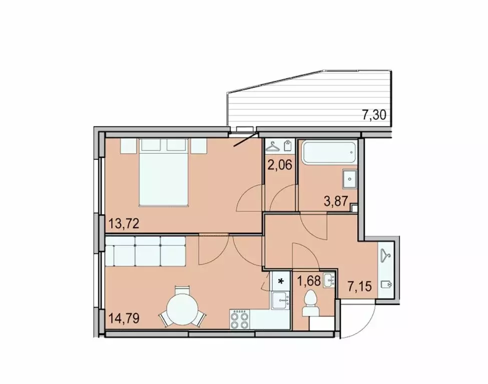 1-комнатная квартира: Санкт-Петербург, Суздальское шоссе, 22к2 (43.3 ... - Фото 1