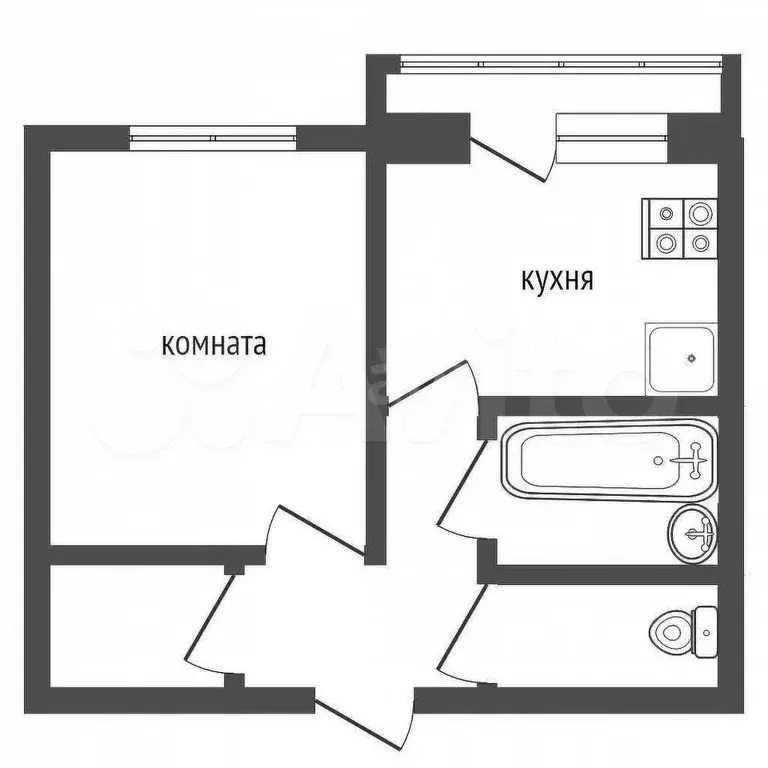 1-к. квартира, 40,9 м, 9/12 эт. - Фото 0
