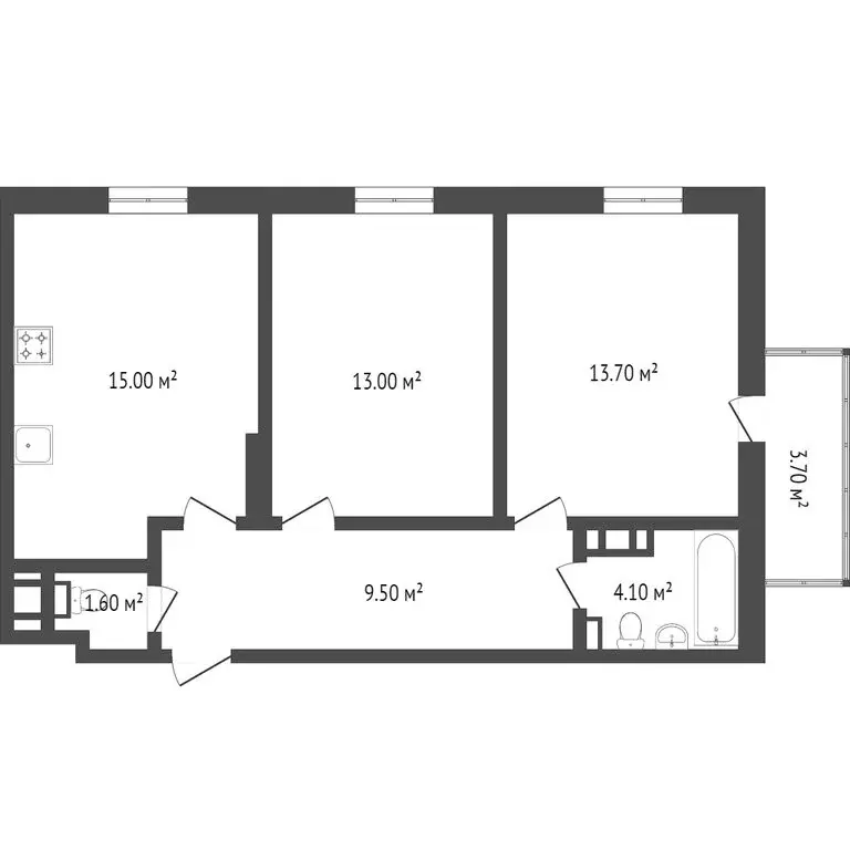 2-комнатная квартира: Саратов, проспект Энтузиастов, 50А (41.6 м) - Фото 1