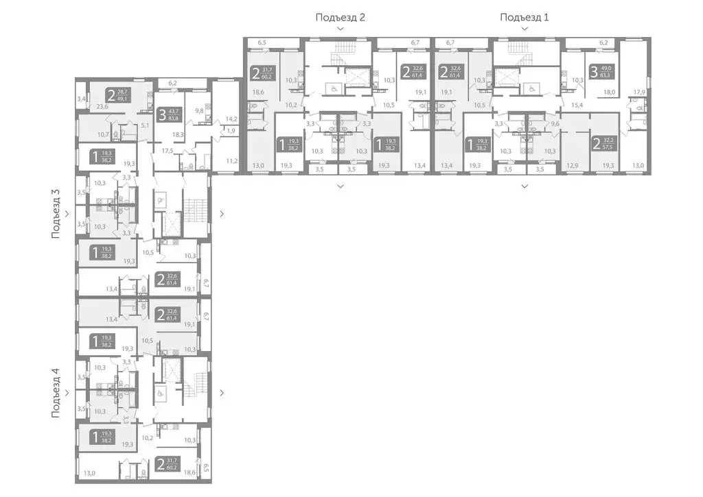 2-комнатная квартира: Томск, улица Пришвина, 46 (60.23 м) - Фото 2