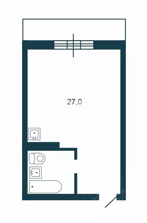 Студия Новосибирская область, Новосибирск ул. Виктора Уса, 7 (27.8 м) - Фото 2