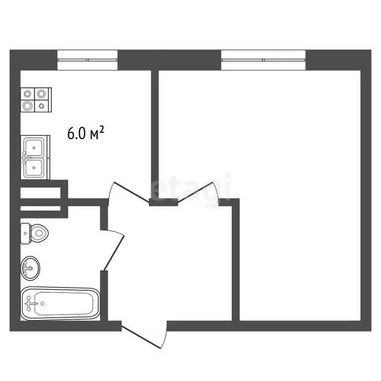 1-комнатная квартира: Рыбинск, набережная Космонавтов, 17 (32.5 м) - Фото 0
