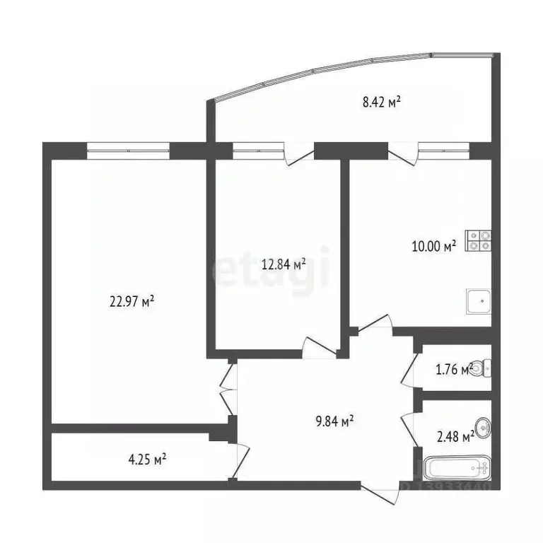 2-к кв. Тюменская область, Тюмень ул. Чернышевского, 2а (63.4 м) - Фото 0