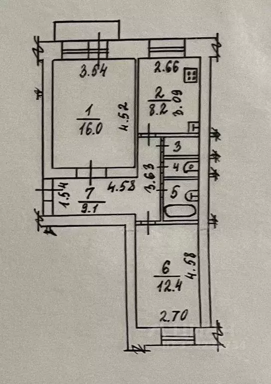2-к кв. Ненецкий АО, Нарьян-Мар Искателей пгт, ул. Губкина, 30 (51.0 ... - Фото 2