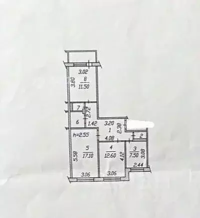 3-к кв. Чувашия, Чебоксары Юго-Западный бул., 8 (69.5 м) - Фото 2