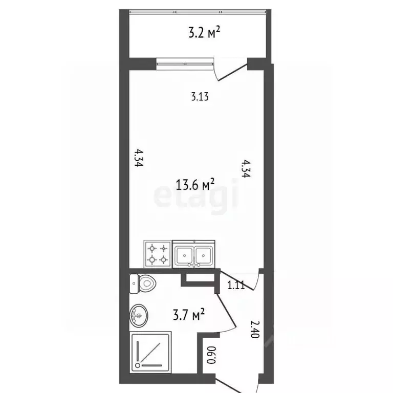 Студия Ленинградская область, Мурино Всеволожский район, ул. Графская, ... - Фото 2