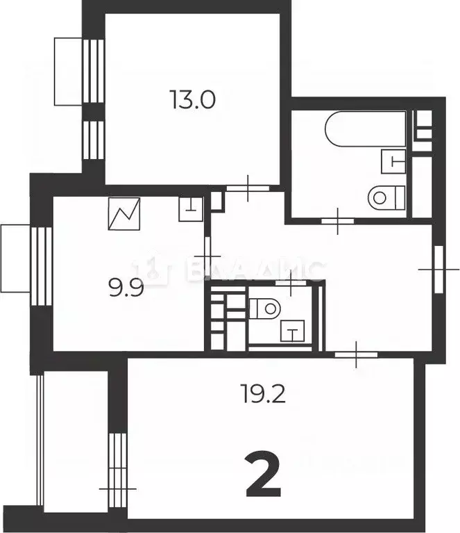2-к кв. Москва Родниковая ул., 4А (57.9 м) - Фото 2