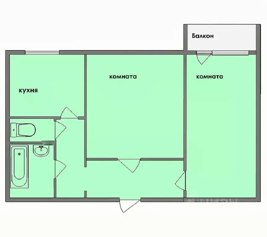 Продаётся 2-к квартира, 58.6 м - Фото 0