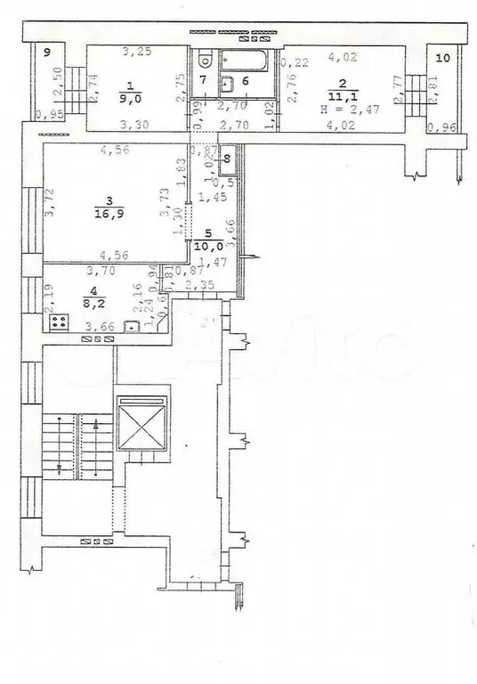 3-к. квартира, 59,6 м, 9/10 эт. - Фото 0