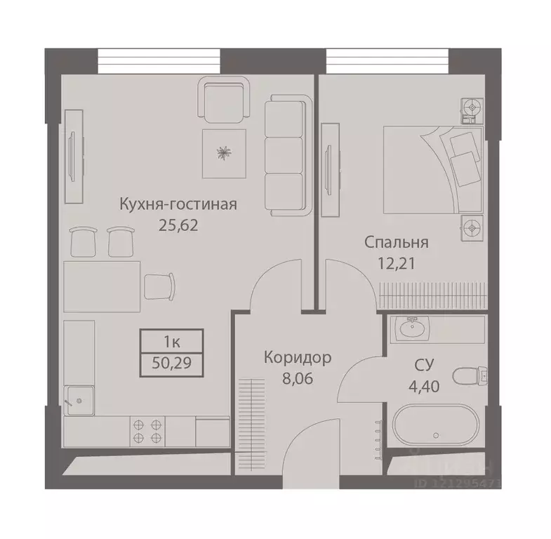 1-к кв. Москва ул. Академика Ильюшина, 21 (50.29 м) - Фото 0