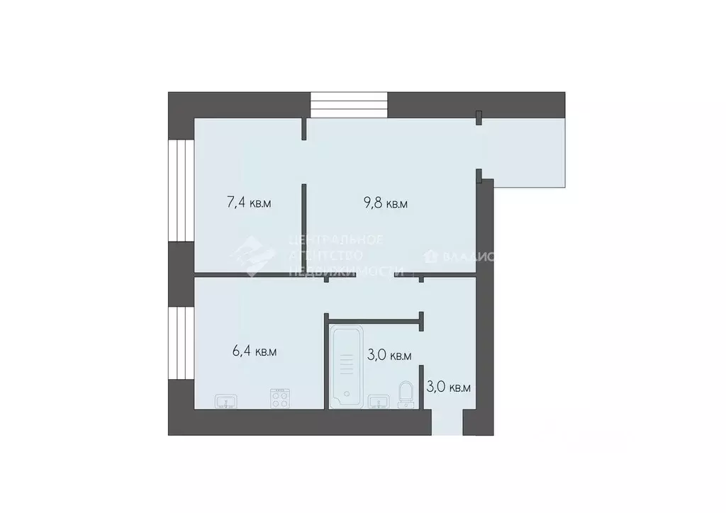 2-к кв. Рязанская область, Рязань ул. Строителей, 15 (32.81 м) - Фото 2
