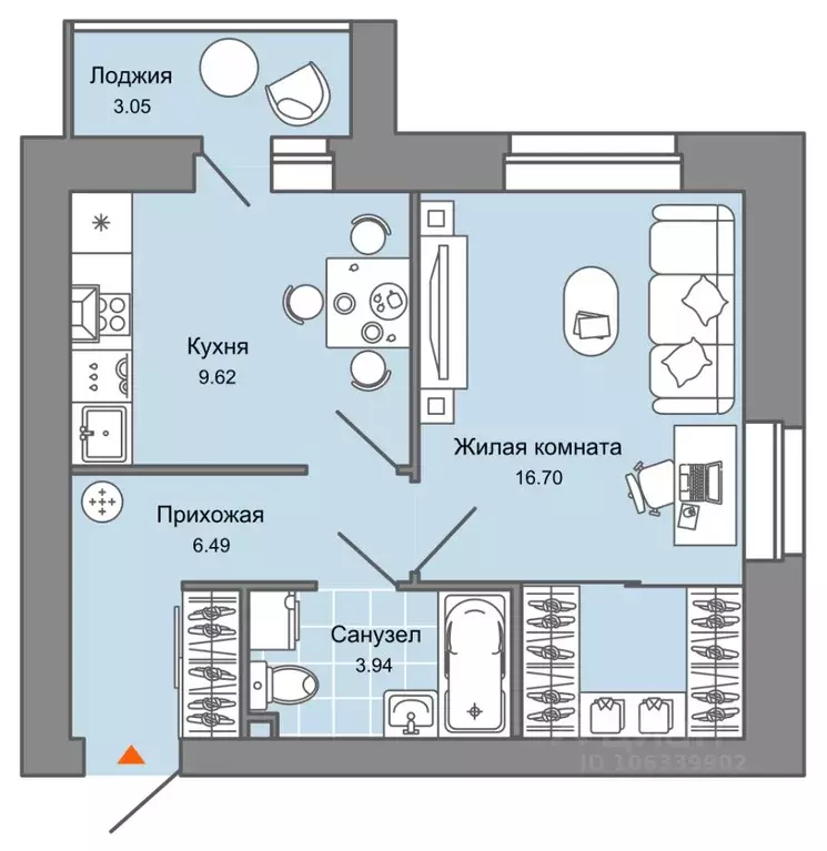 1-к кв. Кировская область, Киров Знак жилой комплекс (39.0 м) - Фото 0