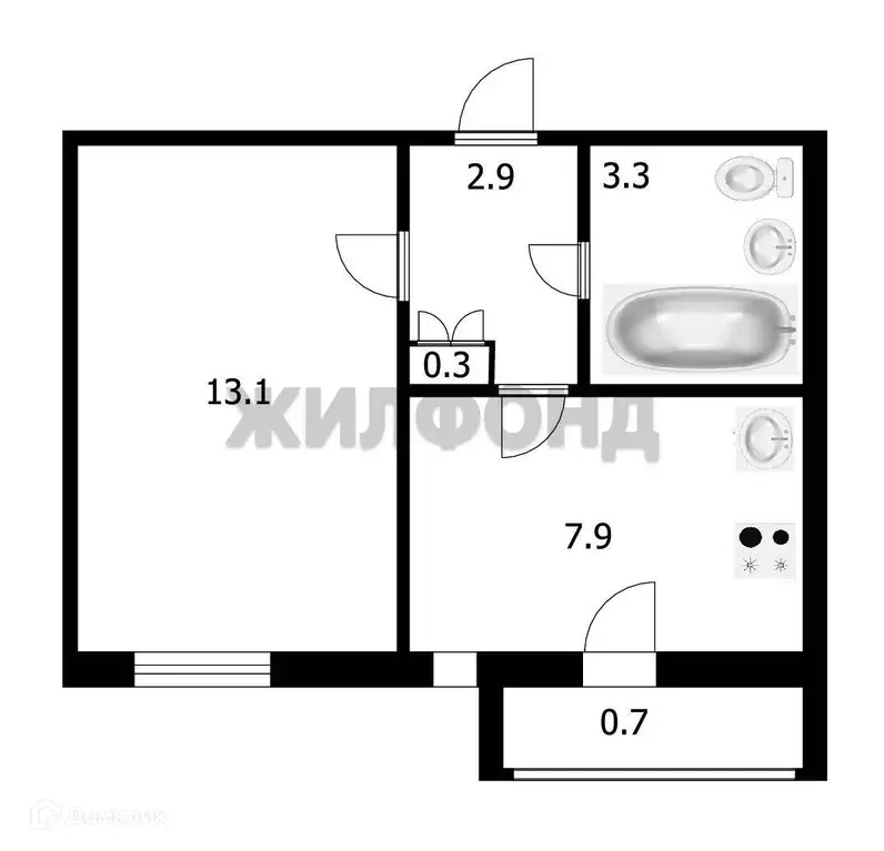 Продаётся 1-к квартира, 27.5 м - Фото 0