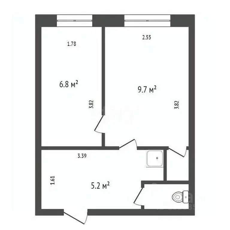 2-к кв. Красноярский край, Красноярск Тамбовская ул., 23 (24.7 м) - Фото 2
