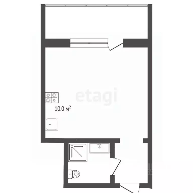 Студия Тюменская область, Тюмень ул. Энергетиков, 60а (17.3 м) - Фото 2